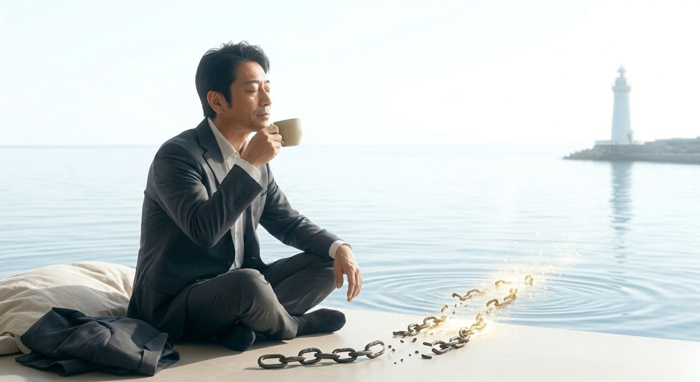 自由を掴んだ笑顔