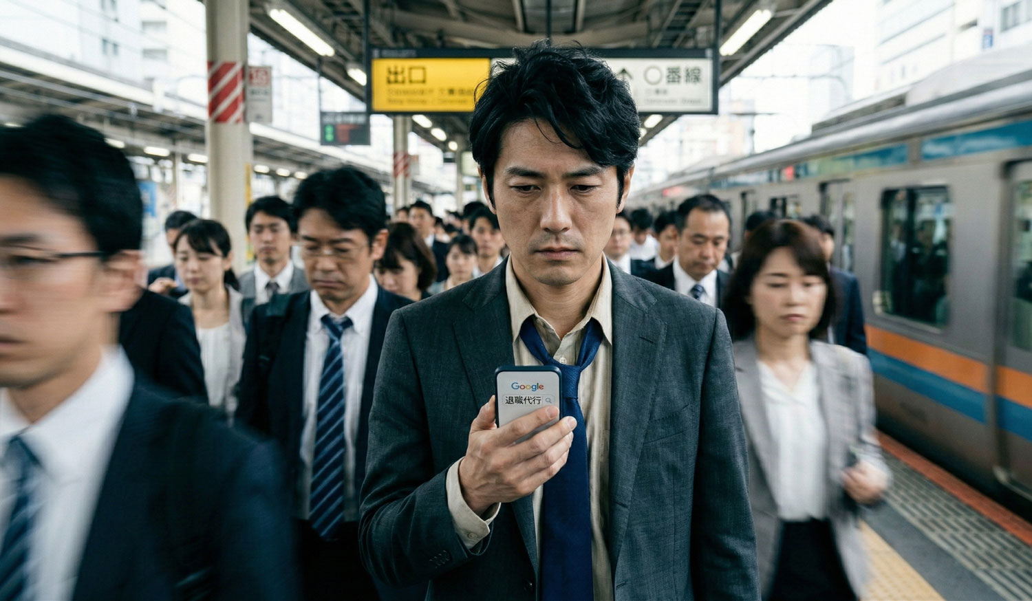 スマホでランキングを比較して悩む男性