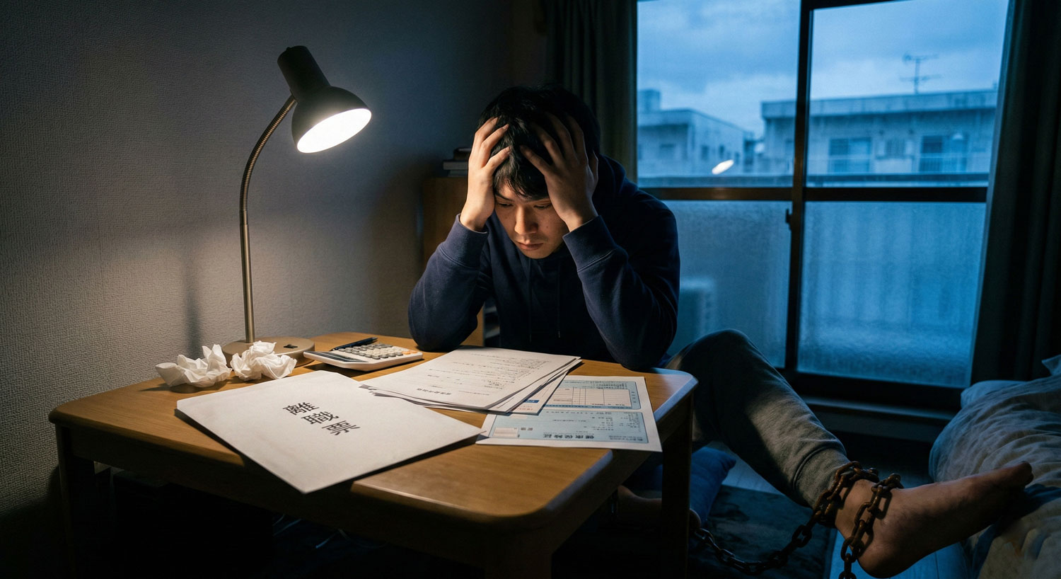 罪悪感に苛まれる男性のイメージ
