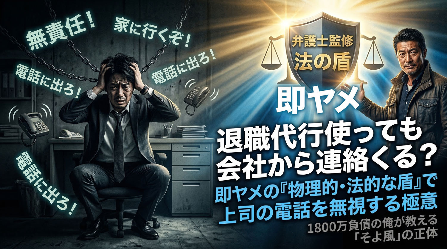 【実態】退職代行「即ヤメ」を使っても会社から連絡はくるのか？1,800万負債の俺が教える、上司の電話を『物理的・法的に』無視する方法