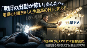 【実況】退職代行「即ヤメ」当日の流れ。1,800万負債の俺が断言する、地獄の月曜日が「人生最高の日」に変わるまでの数時間