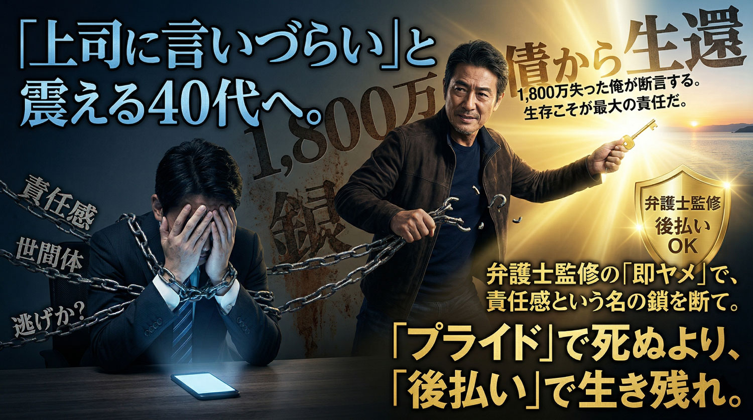 上司に退職が言いづらい40代のあんたへ。1,800万の負債を負った俺が教える「プライド」より大事な生存戦略